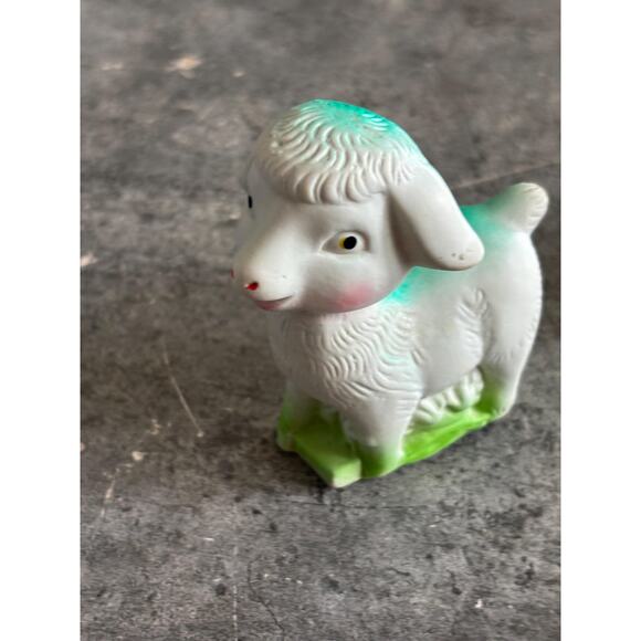 4 Vtg Squeaky Animal Toys Giraffe, Horse, Lamb and Elephant Trunk Up Rubber Toys - Picture 2 of 7